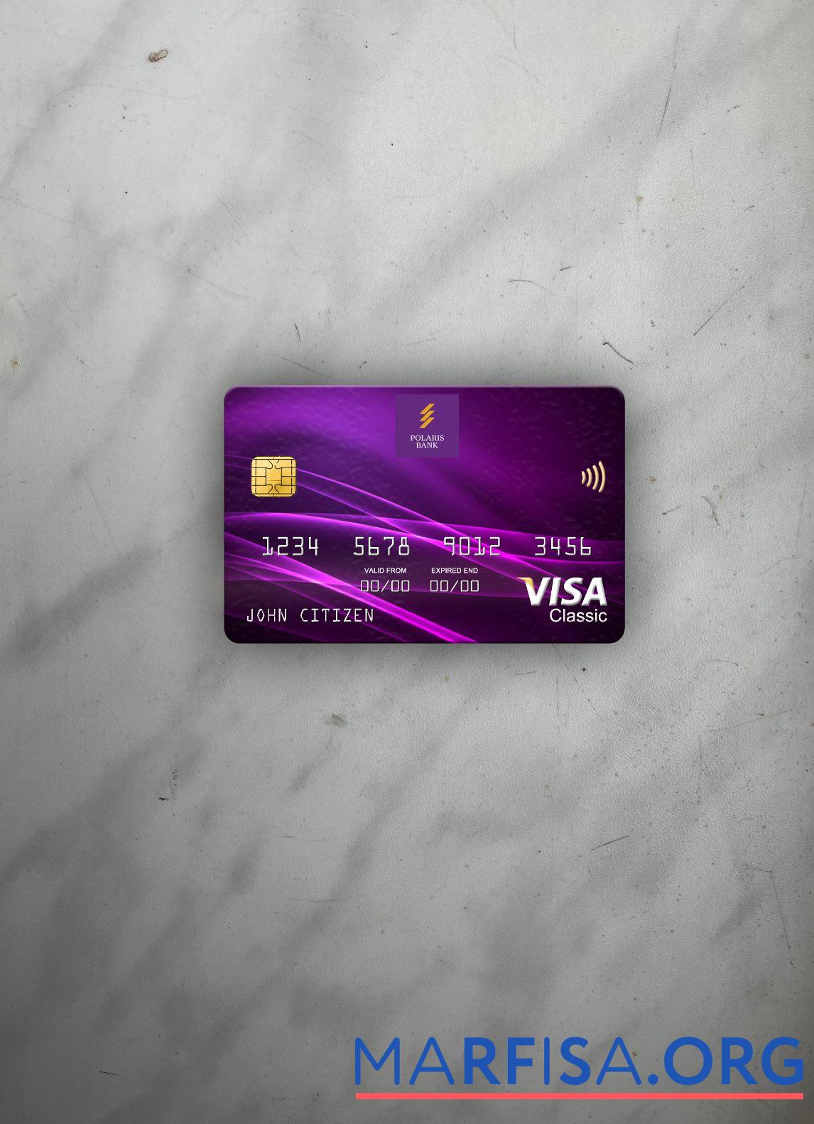 Blank Nigeria Polaris Bank visa classic card photolook front real example